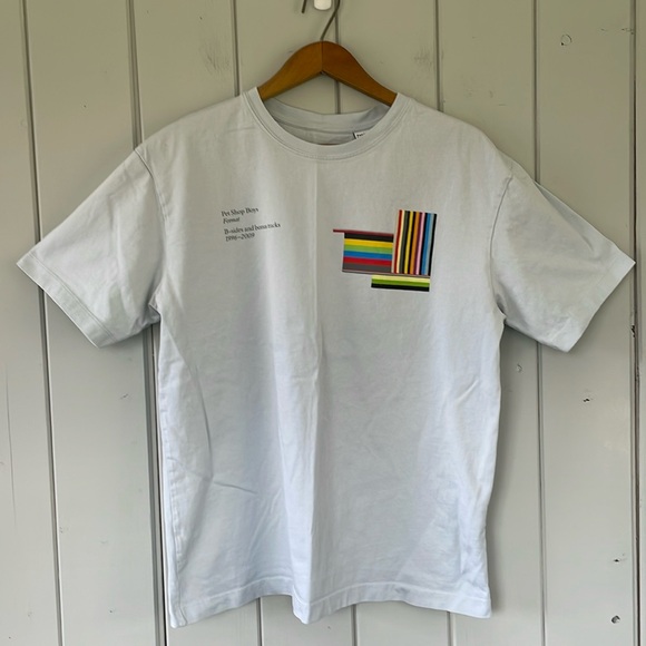 Pet Shop Boys - Limited Zara T-Shirt - Size Medium "B Sides" Light Blue - Picture 1 of 7